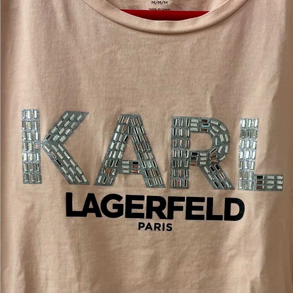 Karl Lagerfeld Light Pink Logo T-Shirt